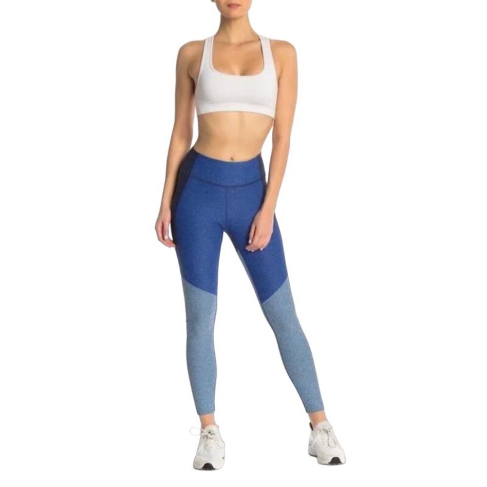 Outdoor Voices Blue Colorblock High-Waisted Leggings XS athlisure sporty street